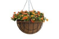 Hanging basket metaaldraad groen geepoxeerd incl. ketting H15,5x dia. 35cm - Nature