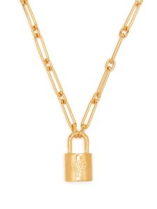 Mulberry collier à pendentif cadenas - Or