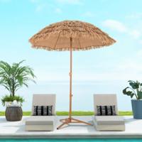 Parasol 200 cm met Opvouwbare Standaard Hawaiiaanse Strandparasol met Kantelknop Draagtas Draagbare Parasol voor Tuin Zwembad