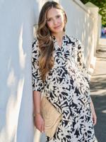 Lange zwangerschapsjurk met knopen nonchalant-chique stijl ENVIE DE FRAISE zwart