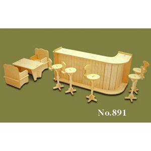 Houten poppenhuis meubels bar   -