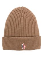 Moncler Grenoble logo-embroidered padded wool beanie - Marron - thumbnail