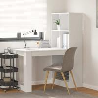 Bureau met plank met opslag Wit 122 x 67 x 145 cm Bewerkt hout