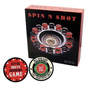 Drankspellen shot roulette met plaats je shotglas viltjes   -