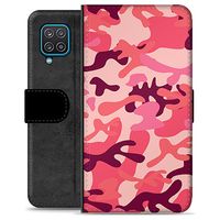 Samsung Galaxy A12 Premium Wallet Hoesje - Roze Camouflage