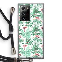 Flamingo bladeren: Samsung Galaxy Note 20 Ultra / Note 20 Ultra 5G Transparant Hoesje met koord