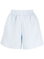 b+ab short texturé à taille élastiquée - Bleu