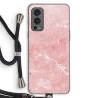 Roze marmer: OnePlus Nord 2 5G Transparant Hoesje met koord Roze marmer: OnePlus Nord 2 5G Transparant Hoesje met koord