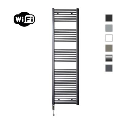 Elektrische Radiator Sanicare HWV Met Wifi 172x45 cm Gunmetal 920W Met Thermostaat Chroom Linksonder Sanicare