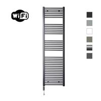 Elektrische Radiator Sanicare HWV Met Wifi 172x45 cm Gunmetal 920W Met Thermostaat Chroom Linksonder Sanicare