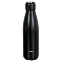 Travel drinkfles voor warme en koude dranken - zwart - roestvrij staal - met schroefdop - 500 ml