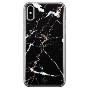 iPhone XS Max siliconen hoesje - Marmer zwart