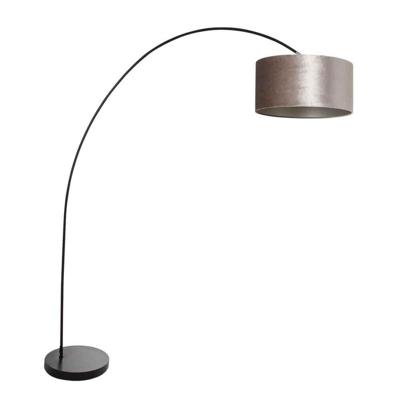 Steinhauer BooglampSolva zwart met zilvere kap - 3895ZW