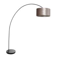 Steinhauer BooglampSolva zwart met zilvere kap - 3895ZW