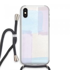 Square pastel: iPhone XS Max Transparant Hoesje met koord