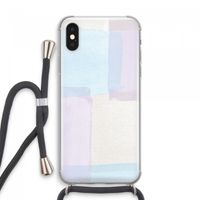 Square pastel: iPhone XS Max Transparant Hoesje met koord