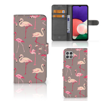 Samsung Galaxy A22 5G Telefoonhoesje met Pasjes Flamingo