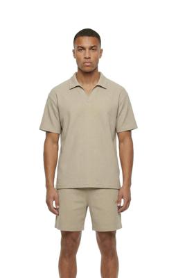 Malelions Emblem Seersucker Buttonless Polo Mmc30026059 Poloshirts 50014 Light Taupe