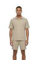 Malelions Emblem Seersucker Buttonless Polo Mmc30026059 Poloshirts 50014 Light Taupe