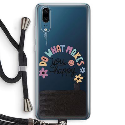 Happy days: Huawei P20 Transparant Hoesje met koord