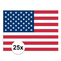 25x Stickertjes van vlag van de USA   -