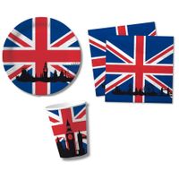 Tafel dekken versiering set vlag United Kingdom thema voor 10x personen