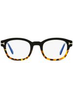 TOM FORD Eyewear lunettes de vue Blue Block à monture carrée - Marron