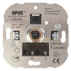 Opus gloeilampen draaidimmer met druk-wisselschakelaar en schroefklemmen 60-800W