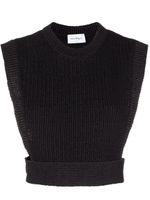 Ferragamo haut crop en maille intarsia - Noir