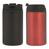 Set van 2x Thermosbekers - warmhoud bekers - zwart en rood - 290 ml - Isolerende drinkbekers Set van 2x Thermosbekers - warmhoud bekers - zwart en rood - 290 ml - Isolerende drinkbekers