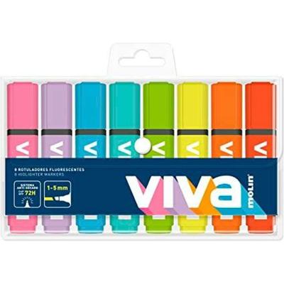 Fluorescerende Markeerstift Set Molin VIVA Multicolour 8 Onderdelen