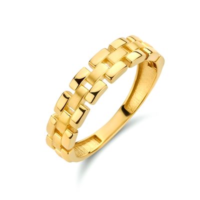 Ring Schakelmotief geelgoud 4,5 mm