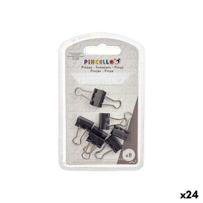 Klemmen Pincello Zwart Metaal Clip Klein (24 Stuks)