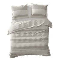 Yellow Koppos dekbedovertrek - 2-persoons (200x200/220 cm + 2 slopen) - Percal katoen - Grijs - thumbnail