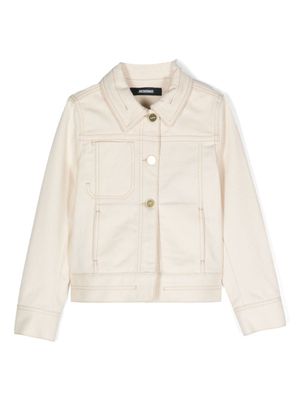 JACQUEMUS L'ENFANT veste en jean à patch logo - Tons neutres