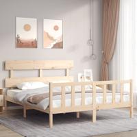 Bedframe met hoofdbord massief hout