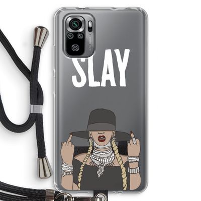 Slay All Day: Xiaomi Redmi Note 10S Transparant Hoesje met koord