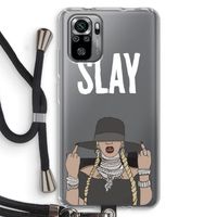 Slay All Day: Xiaomi Redmi Note 10S Transparant Hoesje met koord