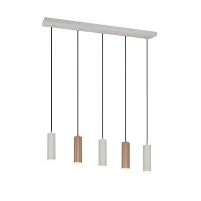 Trio HanglampSoka 5-lichts mokka bruin en grijs - 367700565