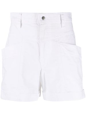 MARANT ÉTOILE short court en coton à taille haute - Blanc