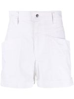 MARANT ÉTOILE short court en coton à taille haute - Blanc