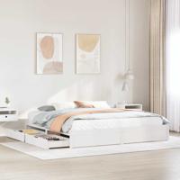 Bedframe zonder matras massief grenenhout wit 180x200 cm