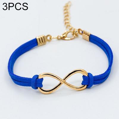 3 STKS vrouwen mode symbool Word 8 bindgaren armbanden (blauw)
