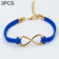 3 STKS vrouwen mode symbool Word 8 bindgaren armbanden (blauw)