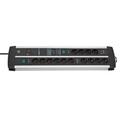Brennenstuhl Premium-Protect-Line 120.000A Duo stekkerdoos 14-voudig met overspanningsbeveiliging en USB