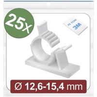 Quadrios 24CA447 Bevestigingssokkel Zelfklevend 24CA447 Bundel-Ø (bereik) 12.6 tot 15.4 mm Wit 25 stuk(s)