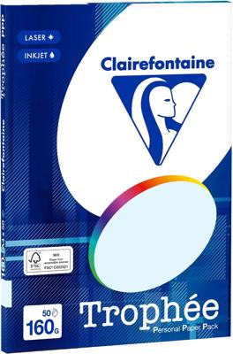 Lichtblauw A4 papier 160 gram 50 vel Clairefontaine Trophée