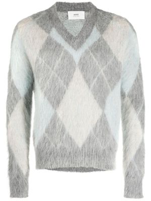 AMI Paris sweat à motif de losanges - Gris