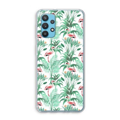 Flamingo bladeren: Samsung Galaxy A32 4G Transparant Hoesje