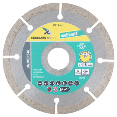 Wolfcraft Diamantdoorslijpschijf | Std. Univ. | Ø115mm HP | 1 stuk - 8317000